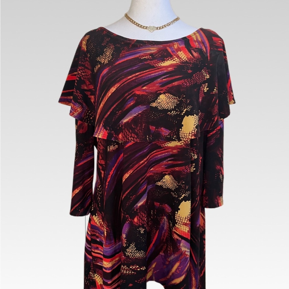 Antthony Multicolor Abstract Pattern Blouse Size … - image 1